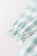 Sage Turkey Embroidery Gingham Ruffle Bloomer Set