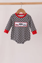 Black car embroidery checkered bubble