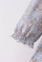 Blue Floral Bow Smocked Bloomer Set - ARIA KIDS