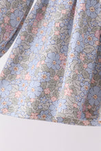 Blue Floral Bow Smocked Bloomer Set - ARIA KIDS
