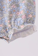 Blue Floral Bow Smocked 2pc Bubble Set - ARIA KIDS