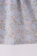 Blue Floral Bow Smocked 2pc Set - ARIA KIDS