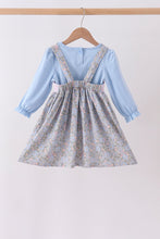 Blue Floral Bow Smocked 2pc Set - ARIA KIDS