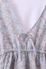 Blue Floral Ruffle Mom Dress - ARIA KIDS