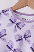 Purple Bow Zip Bamboo Pajama Set