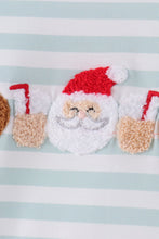 Gray stripe santa french knot ruffle bloomer set - ARIA KIDS