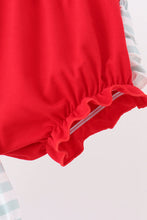 Gray stripe santa french knot ruffle bloomer set - ARIA KIDS