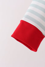 Gray stripe santa french knot jogger set - ARIA KIDS