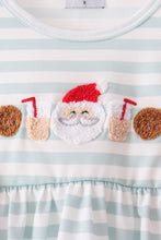Gray stripe santa french knot ruffle pants set - ARIA KIDS
