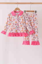 Pink milk cookie bamboo ruffle pajama set