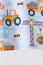 Blue Construction Trucks Bamboo Pajama Set