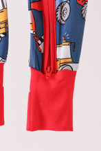 Navy tractor print bamboo romper - ARIA KIDS