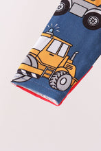 Navy tractor print bamboo romper - ARIA KIDS