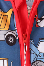 Navy tractor print bamboo romper - ARIA KIDS
