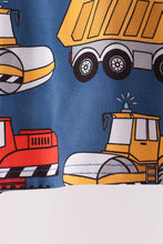 Navy tractor print bamboo pajama set - ARIA KIDS