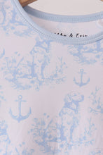 Blue dog bamboo pajama set