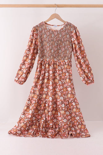 Floral Smocked Mom Dress - ARIA KIDS