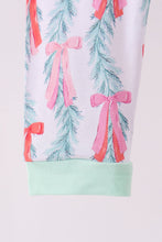 Green bow christmas tree bamboo pants set