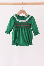 Forest bow smocked ruffle bubble