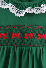 Forest bow smocked ruffle dress