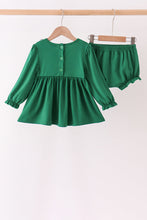 Forest bow smocked ruffle bloomer set