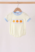 Yellow stripe pumpkin embroidery bubble