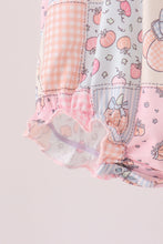 Pink pumpkin embroidery ruffle bubble