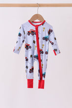 Blue Racing Car Bamboo Romper - ARIA KIDS