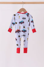 Blue Racing Car Bamboo Romper - ARIA KIDS