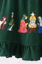 Forest nativity ruffle dress