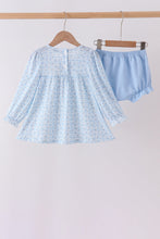 Blue bow embroidery bloomer set - ARIA KIDS