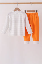 Gray stripe construction vehicle embroidery jogger set - ARIA KIDS