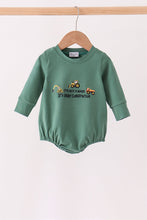 Green construction vehicle embroidery bubble