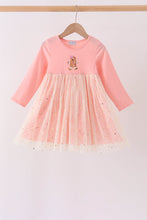 Pink gingerbread sequin tulle dress - ARIA KIDS