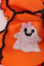 Orange ghost embroidery crochet edge hair bow