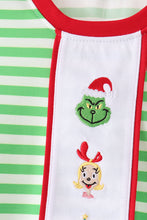 Green stripe grinch embroidery pajama set - ARIA KIDS