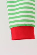 Green stripe grinch embroidery pajama set - ARIA KIDS