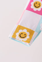 Blue smiling checkered ruffle bamboo romper - ARIA KIDS