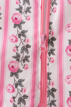 Pink Floral Stripe Ruffle Raincoat - ARIA KIDS