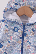 Blue Floral Ruffle Raincoat - ARIA KIDS