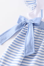 Blue I love Dad embroidery ruffle dress - ARIA KIDS