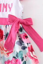 Pink I love Mommy floral ruffle dress
