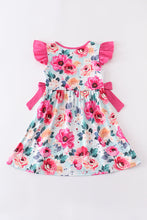 Pink I love Mommy floral ruffle dress