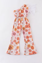 Floral print ruffle girl jumpsuit