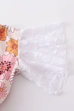 Floral print ruffle girl jumpsuit