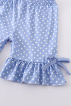 Blue floral print stripe ruffle girl set - ARIA KIDS
