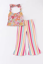 Floral print stripe girl bell pant set - ARIA KIDS