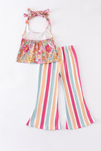 Floral print stripe girl bell pant set - ARIA KIDS