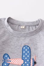 Grey plane embroidery patriotic dot boy set - ARIA KIDS