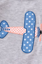 Grey plane embroidery patriotic dot boy set - ARIA KIDS